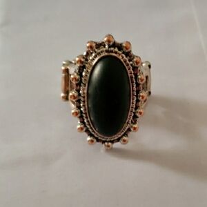 Elegant Black Oval Ring